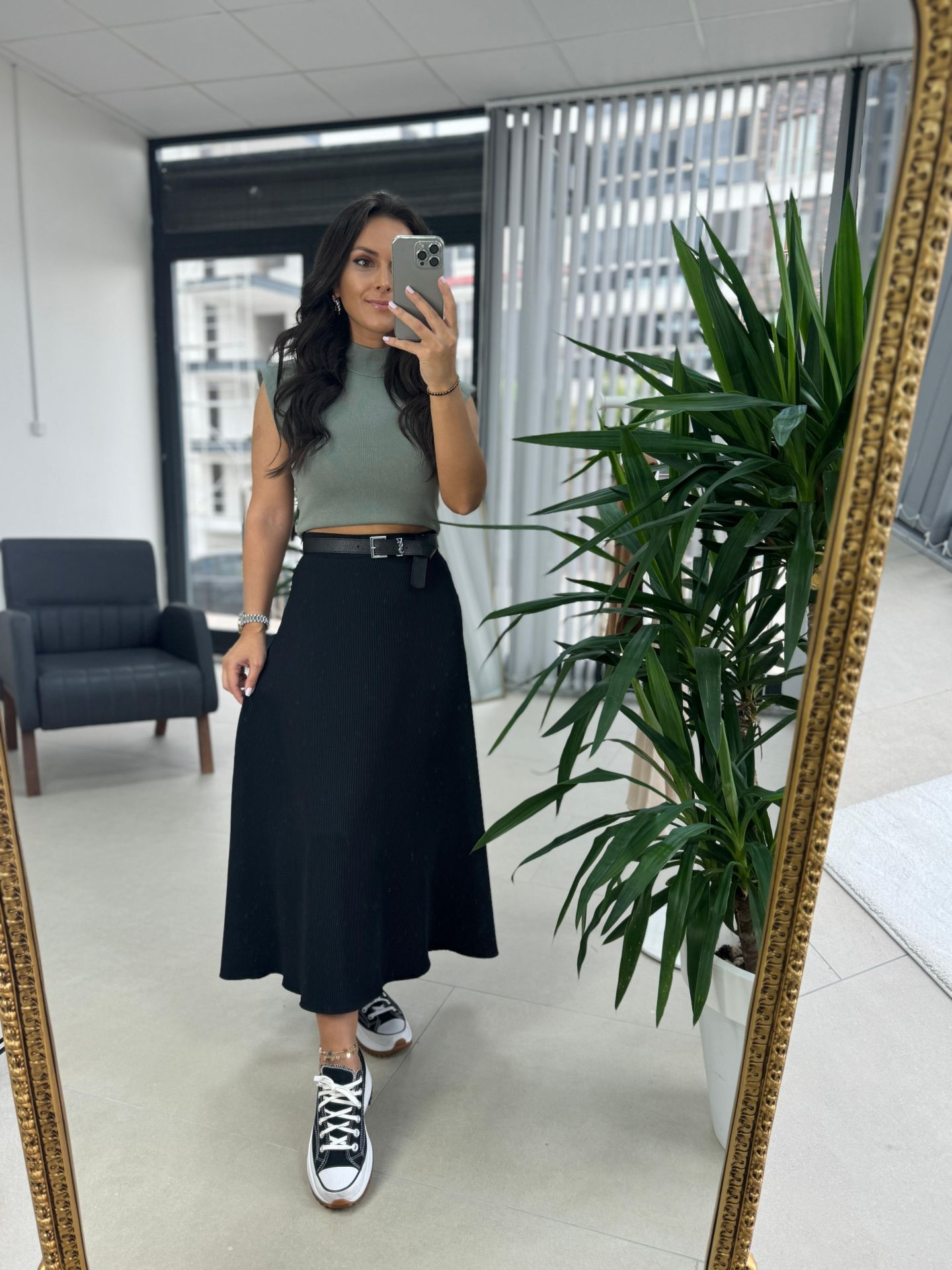 Sg Crepe Black Skirt