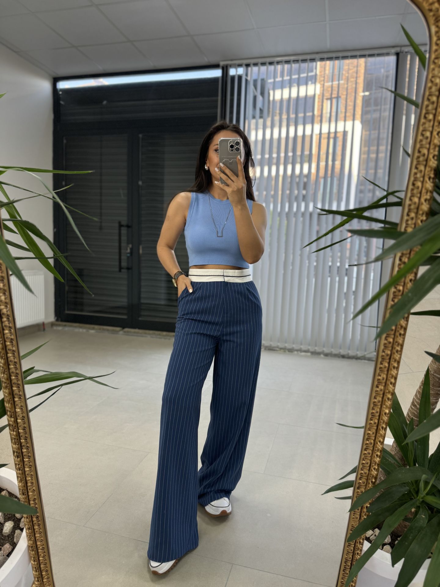 Gk Striped Indigo Trousers