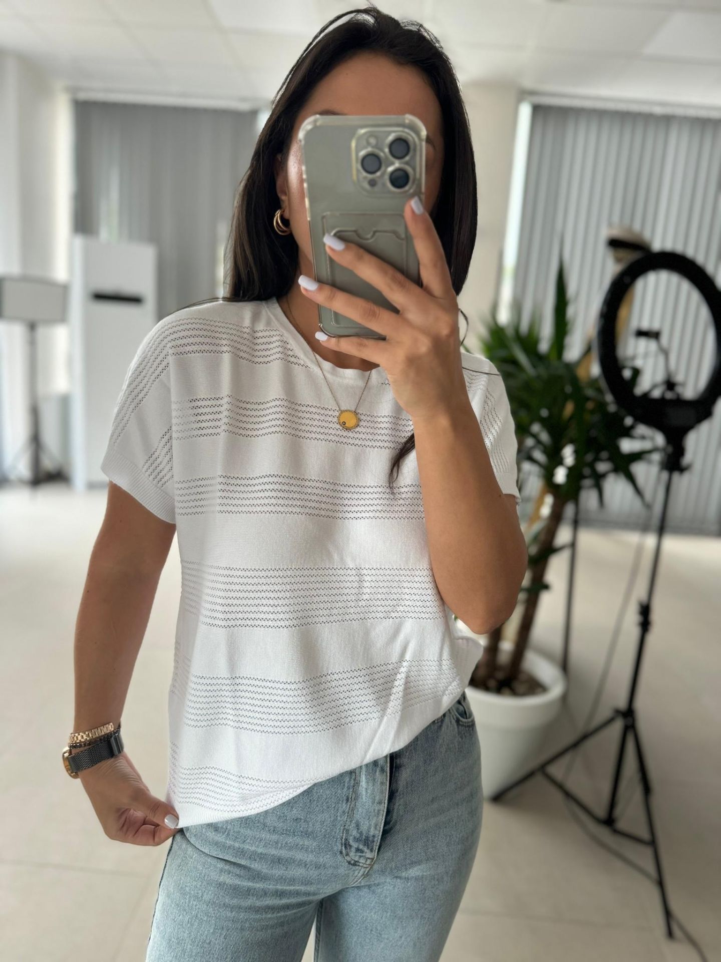 Mercerized Knitwear Blouse