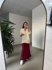 Np Bordo Saten Etek