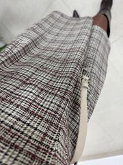 Bb 30368 Kahve Ekose Kemerli Elbise