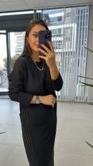 Side Black Striped Dress