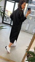 Side Black Striped Dress