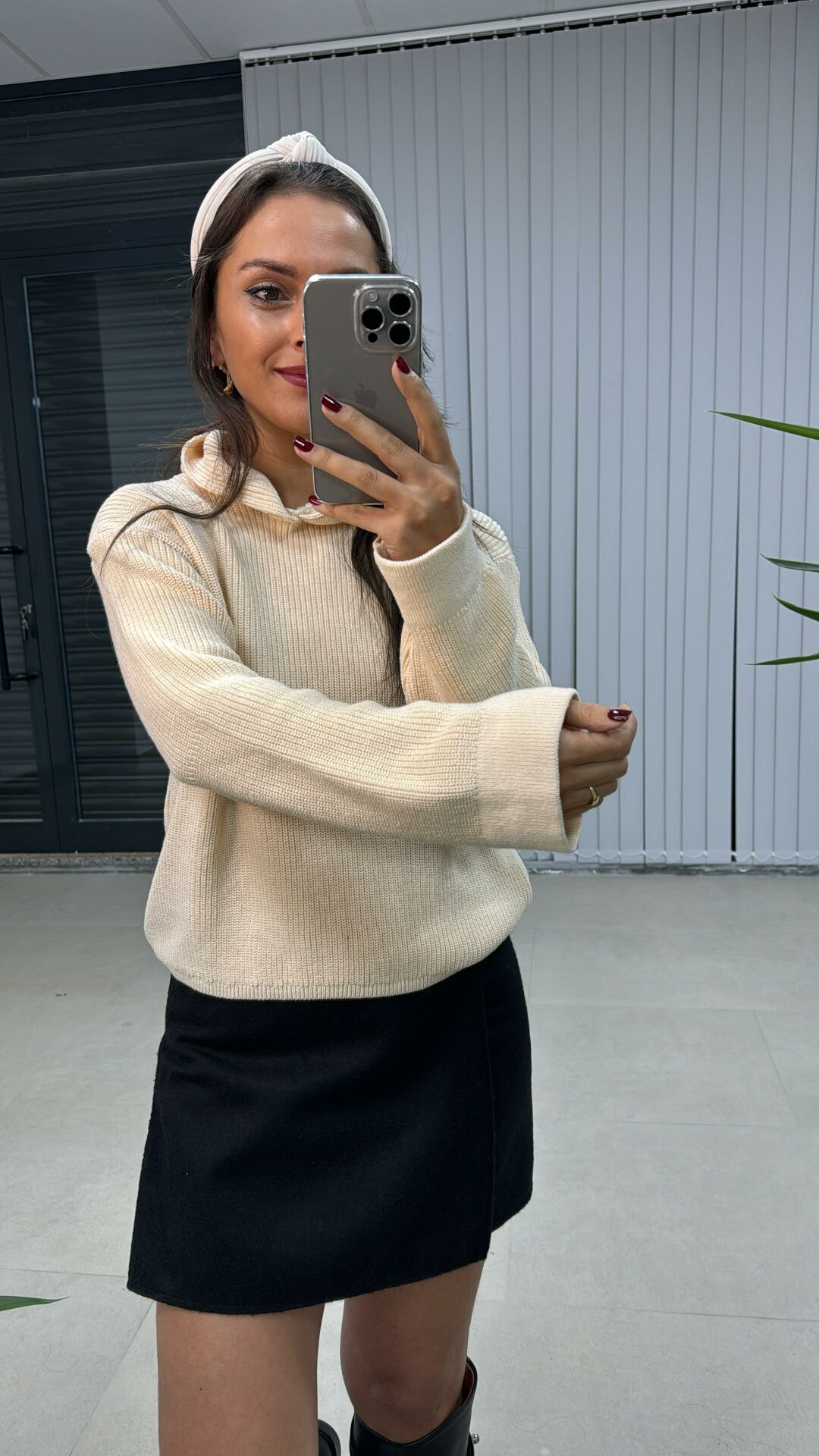 Cream Hooded Sweater