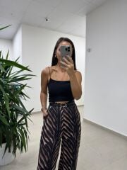 Bb 30500 Zebra Detaylı Saten Pantolon