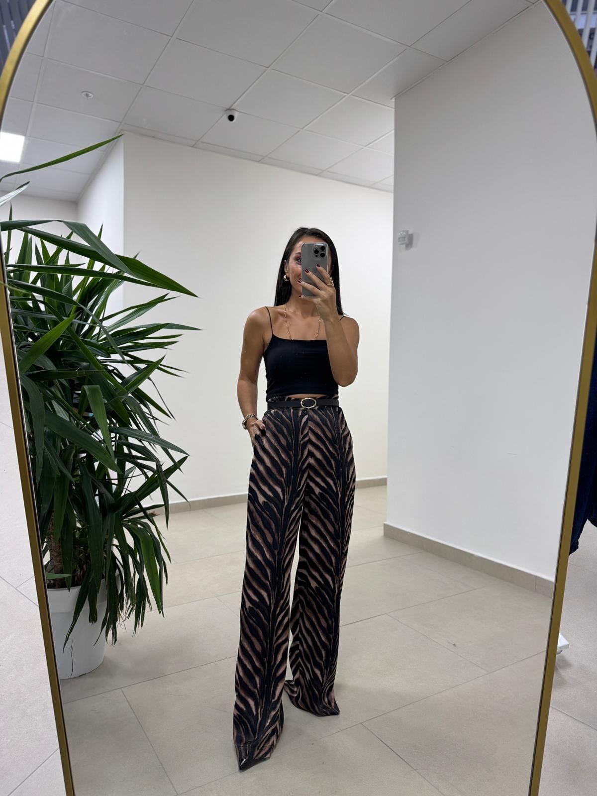 Bb 30500 Zebra Detaylı Saten Pantolon