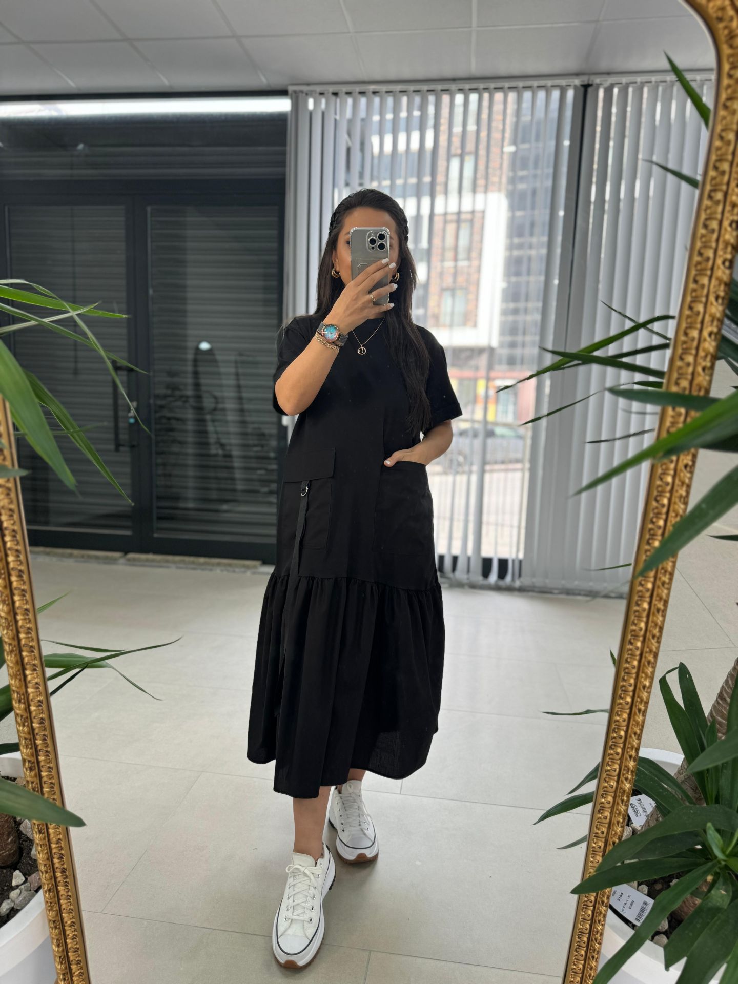 Dr 2608 Pocket Belted Design Dress