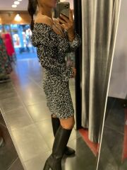 Siyah beyaz ön arka kare yaka elbise