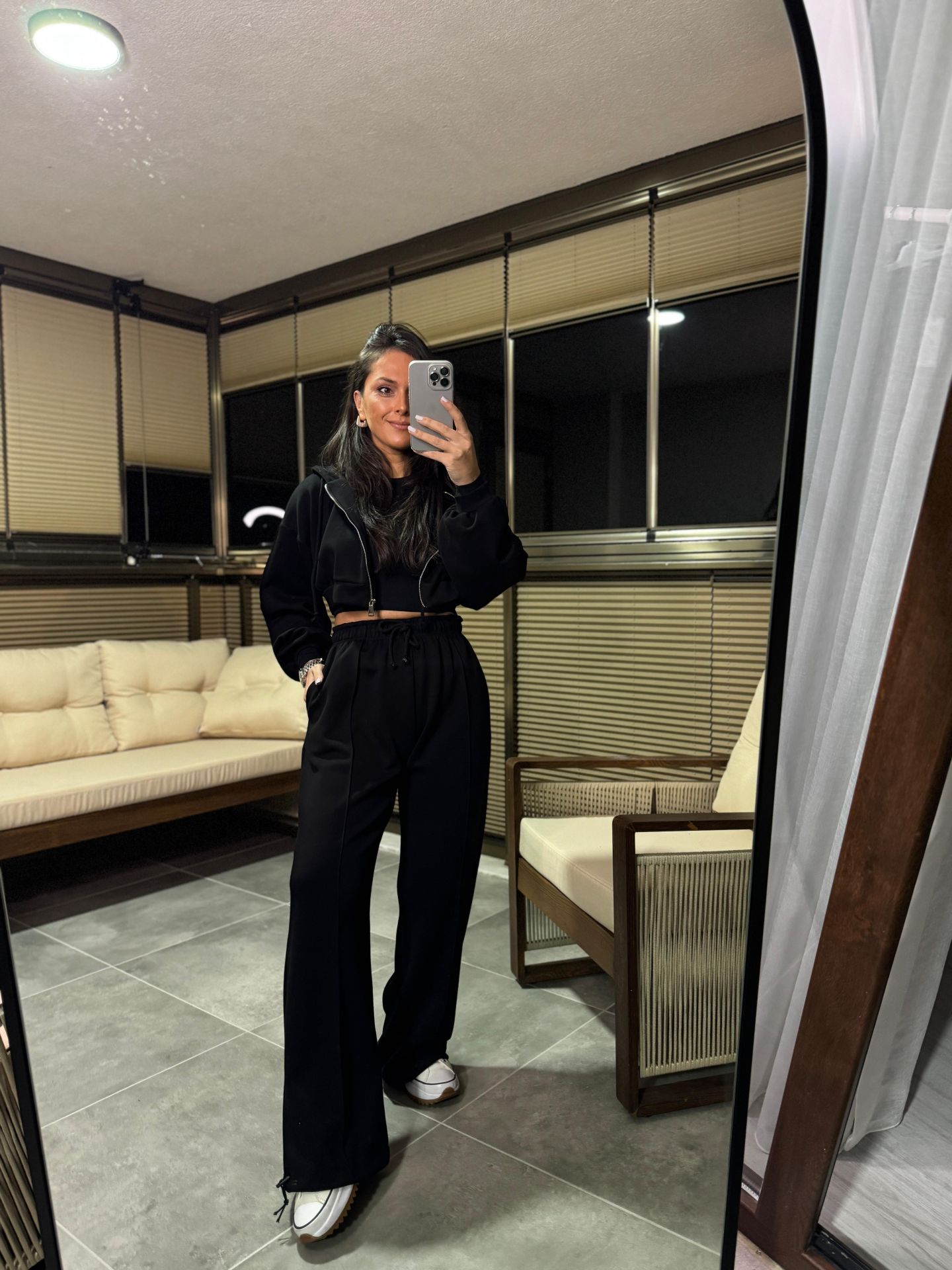 Mk Hooded Black Modal Suit