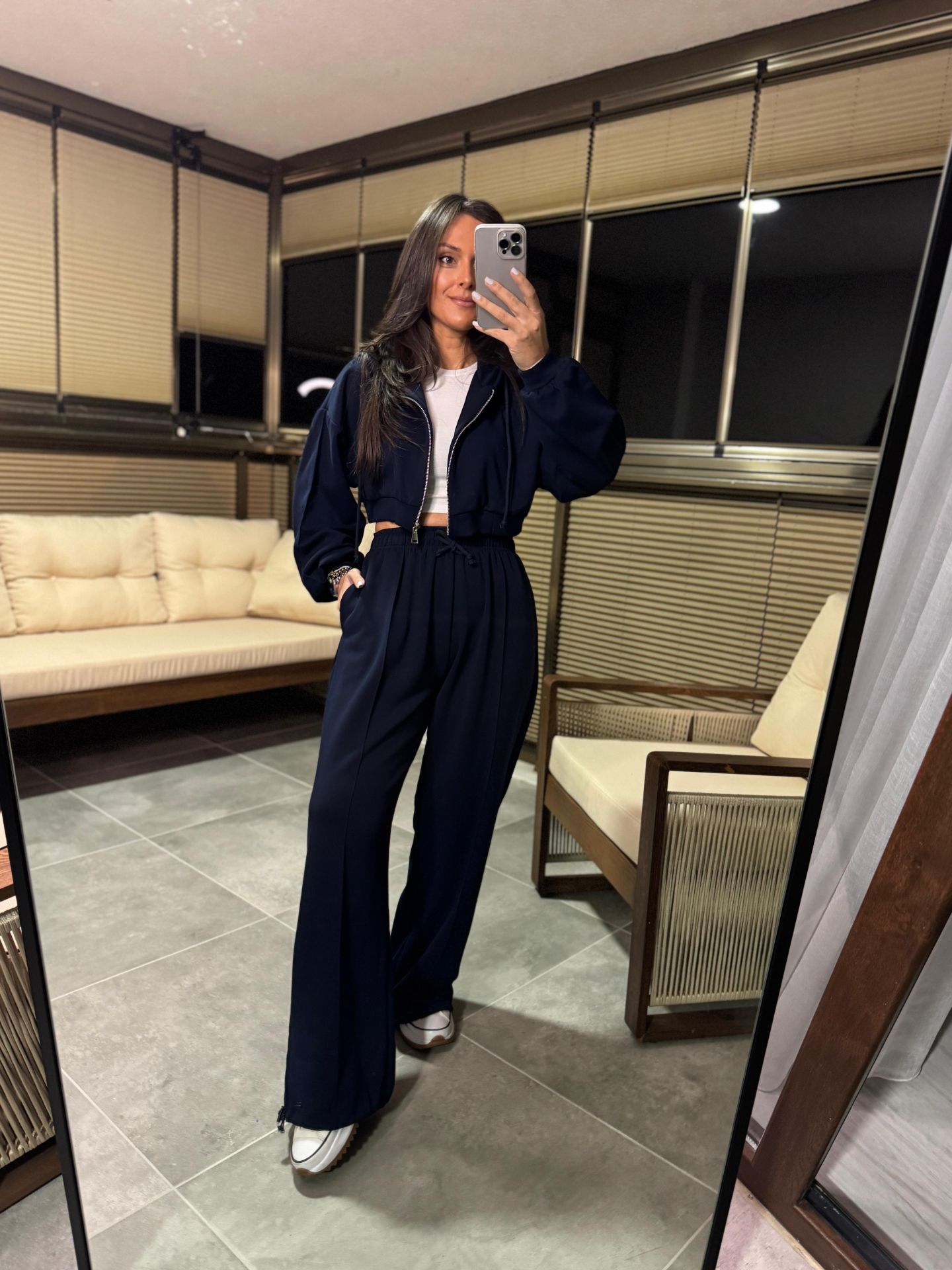 Mk Hooded Navy Modal Suit