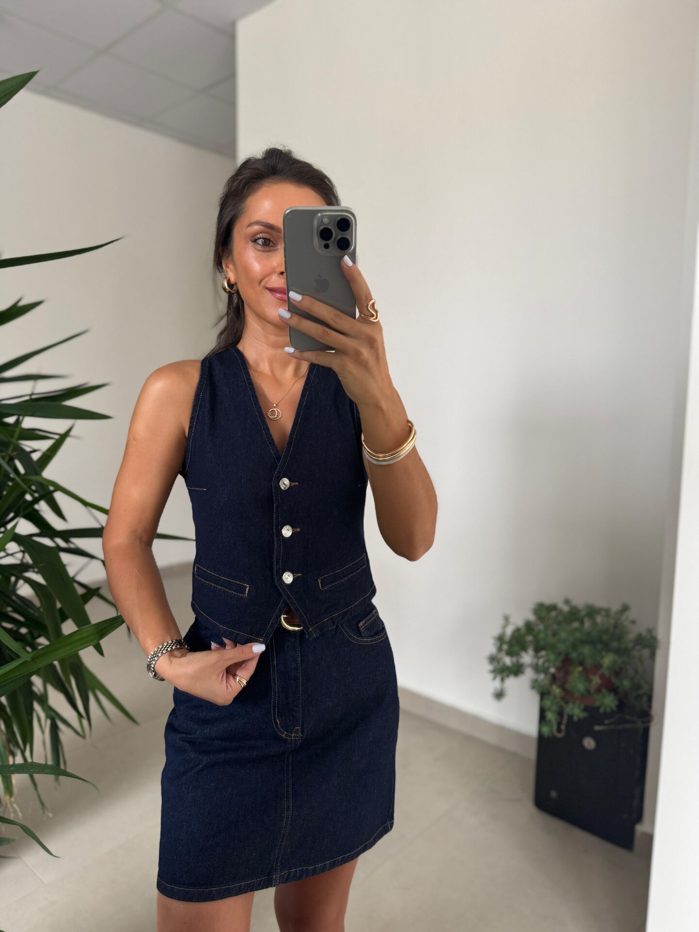 Spt 314 Laci Denim Düğmeli Yelek