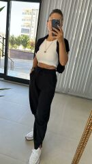 Sg Paça Fermuarlı Siyah Pantolon