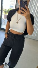 Sg Paça Fermuarlı Siyah Pantolon