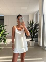 Bb 29551 Beyaz Askılı Modal Bluz