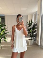 Bb 29551 Beyaz Askılı Modal Bluz