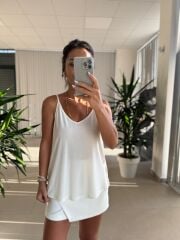 Bb 29551 Beyaz Askılı Modal Bluz