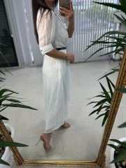 Mc 5740 Double Breasted White Chiffon Dress
