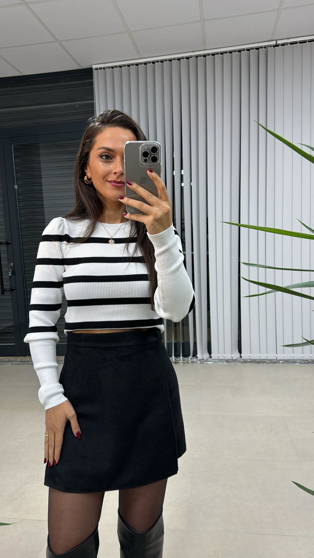 Original Brand White Black Striped Knitwear