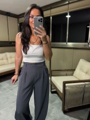 Mc 3013 Palazzo Gray Trousers