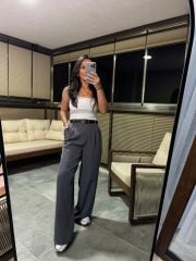 Mc 3013 Palazzo Gray Trousers