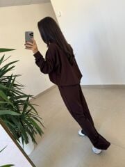 Ms 60077 Kahve Armalı Modal Takım