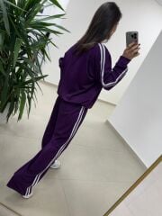 Ms 56489 Mor-Beyaz İnce Şerit Geçişli Modal Takım