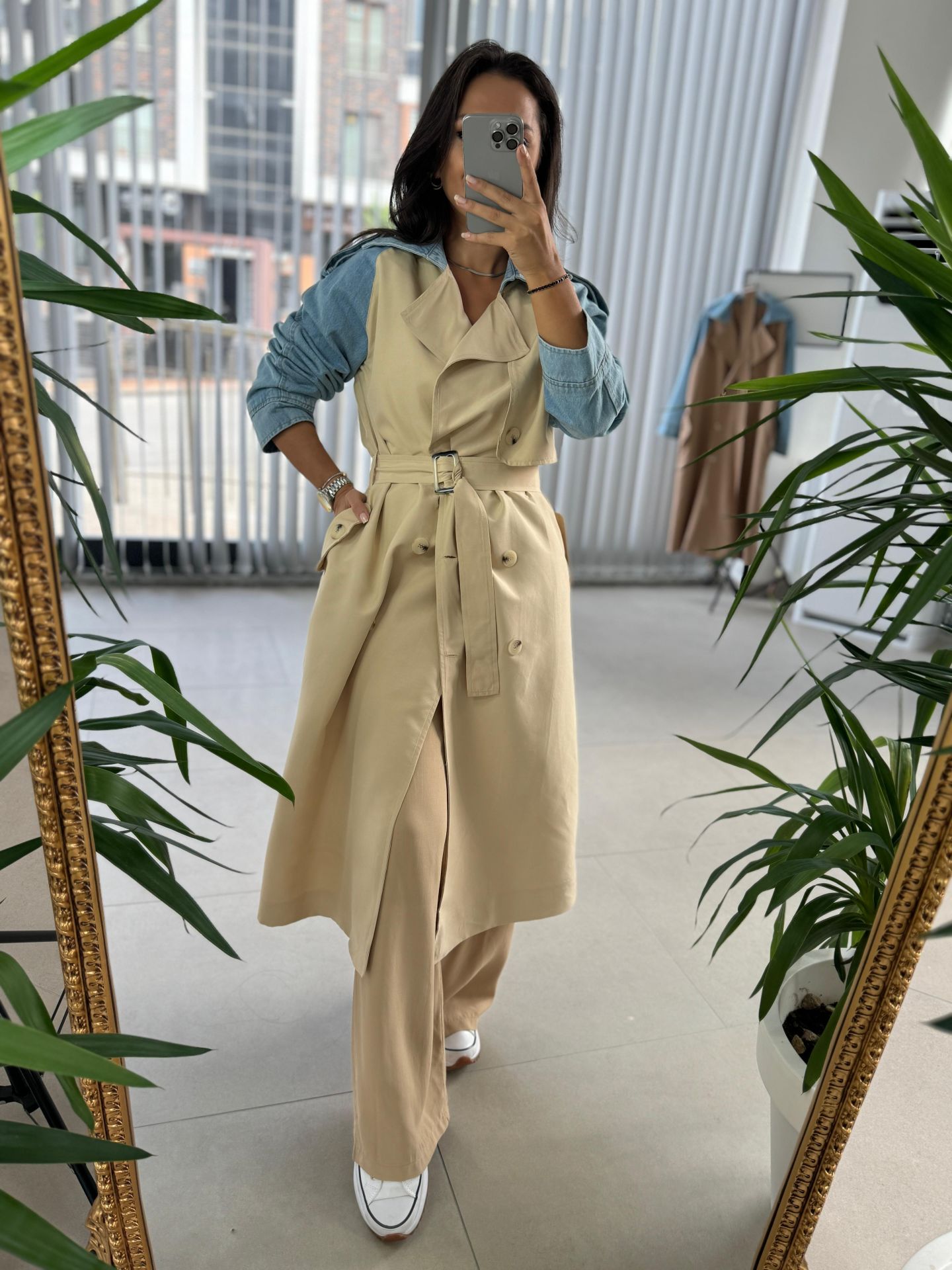 Cd Trench Coat Beige