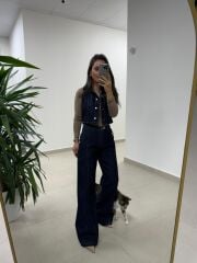 Spt 973 Laci Yelekli Denim Takım