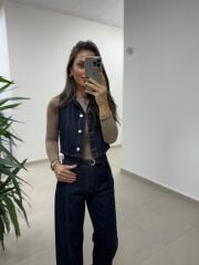 Spt 973 Laci Yelekli Denim Takım