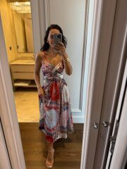 My 3784 Patchwork Pamuk Saten Elbise