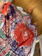 My 3784 Patchwork Pamuk Saten Elbise