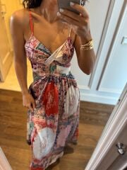 My 3784 Patchwork Pamuk Saten Elbise