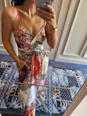 My 3784 Patchwork Pamuk Saten Elbise