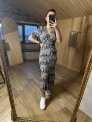 My 3081 Bürümcük Viskon Siyah Elbise