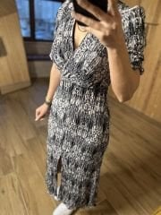 My 3081 Bürümcük Viskon Siyah Elbise