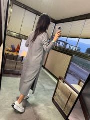 Ms Polo Yaka Massi Gri Elbise