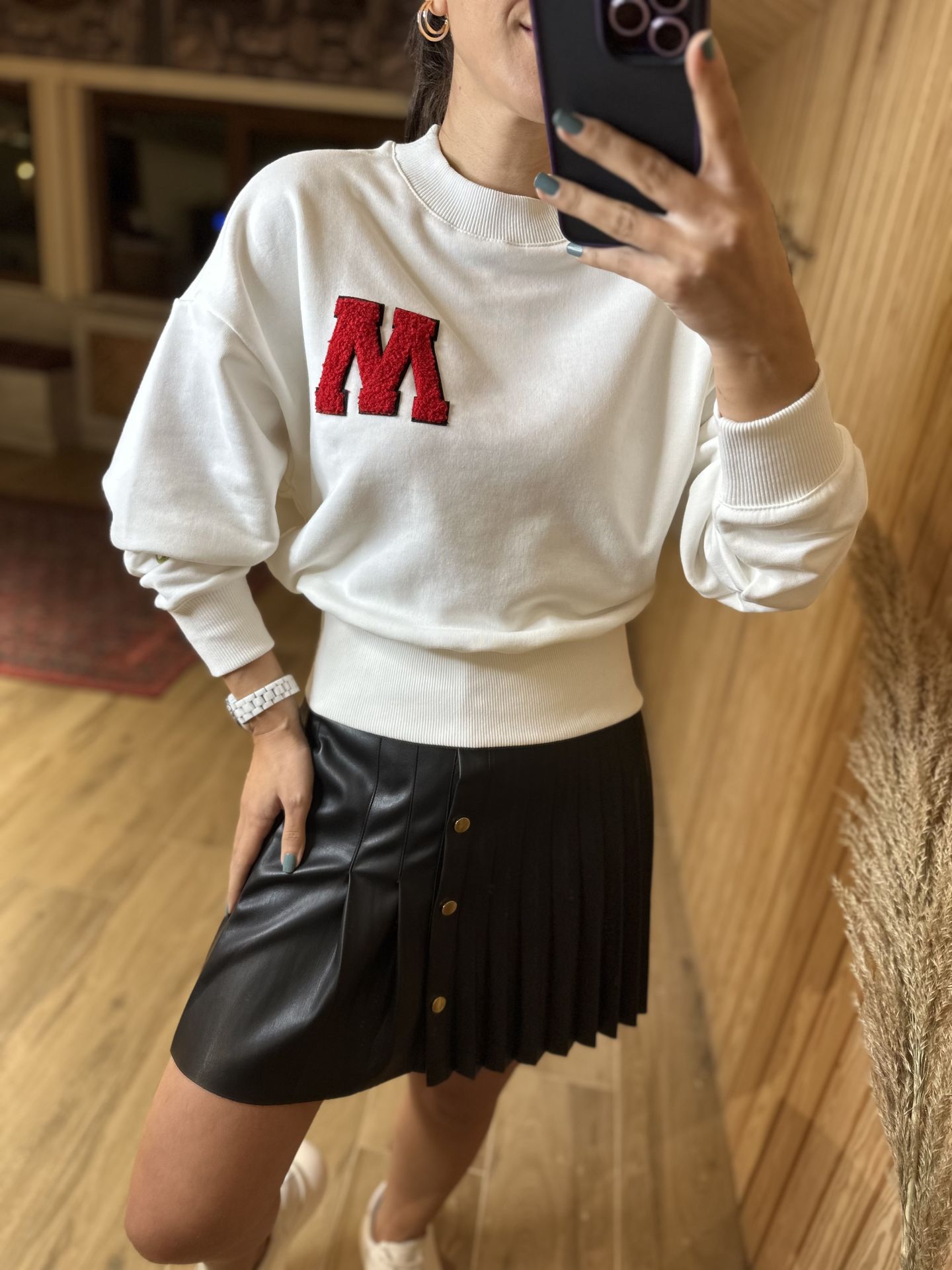 white m sweat