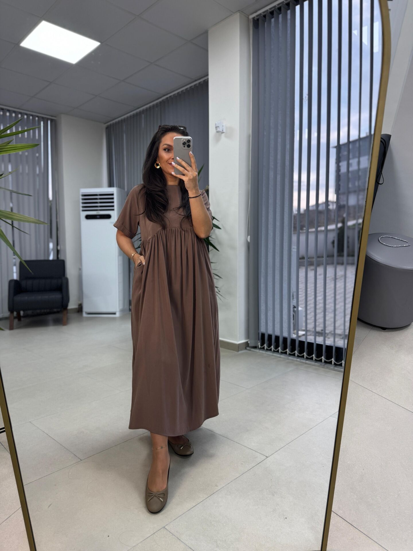 Dr 8350 Bohem Tensel Kahve Elbise