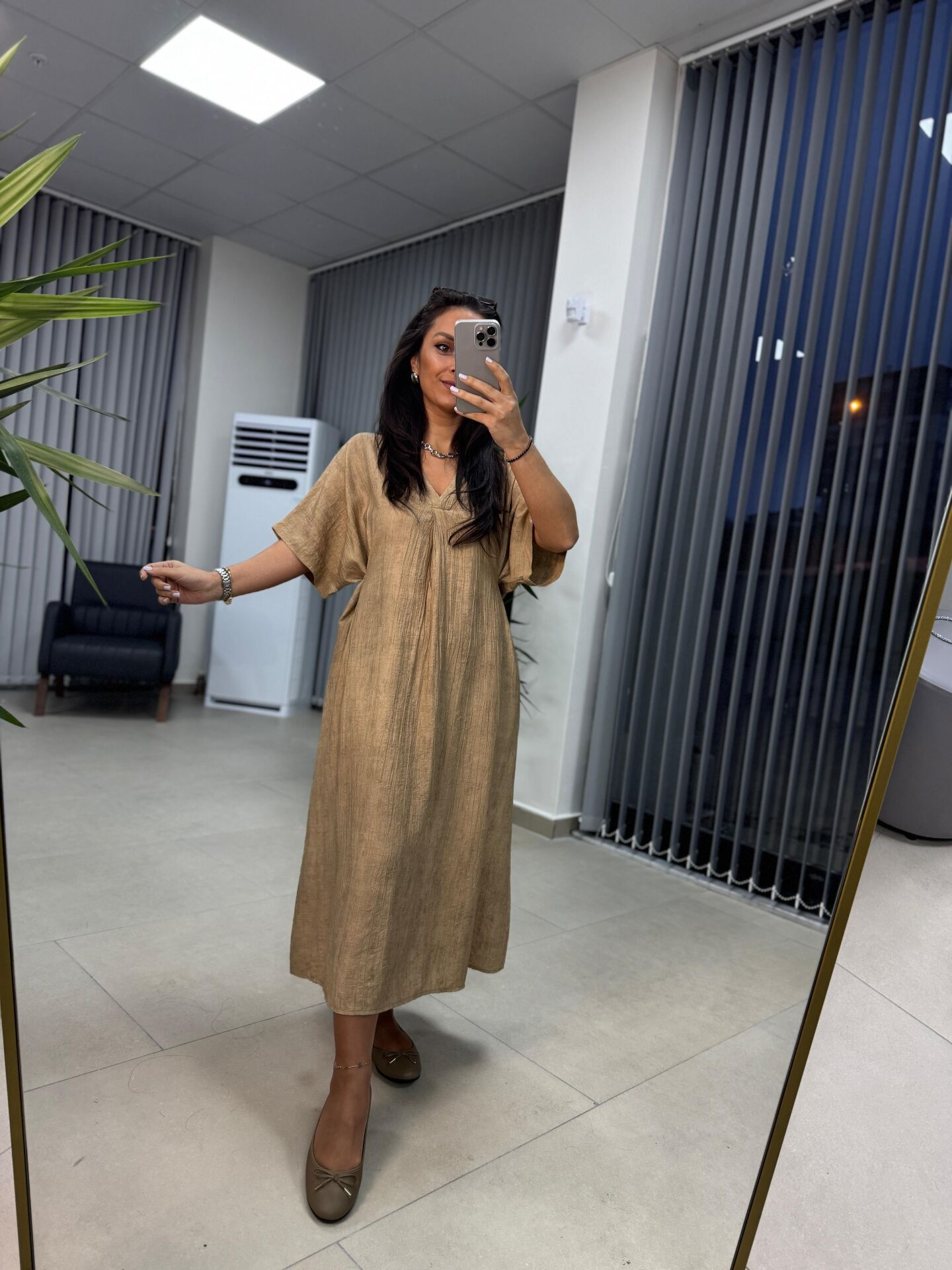 Dr 8346 Tasarım Önden Bağlamalı Bal köpüğü Elbise