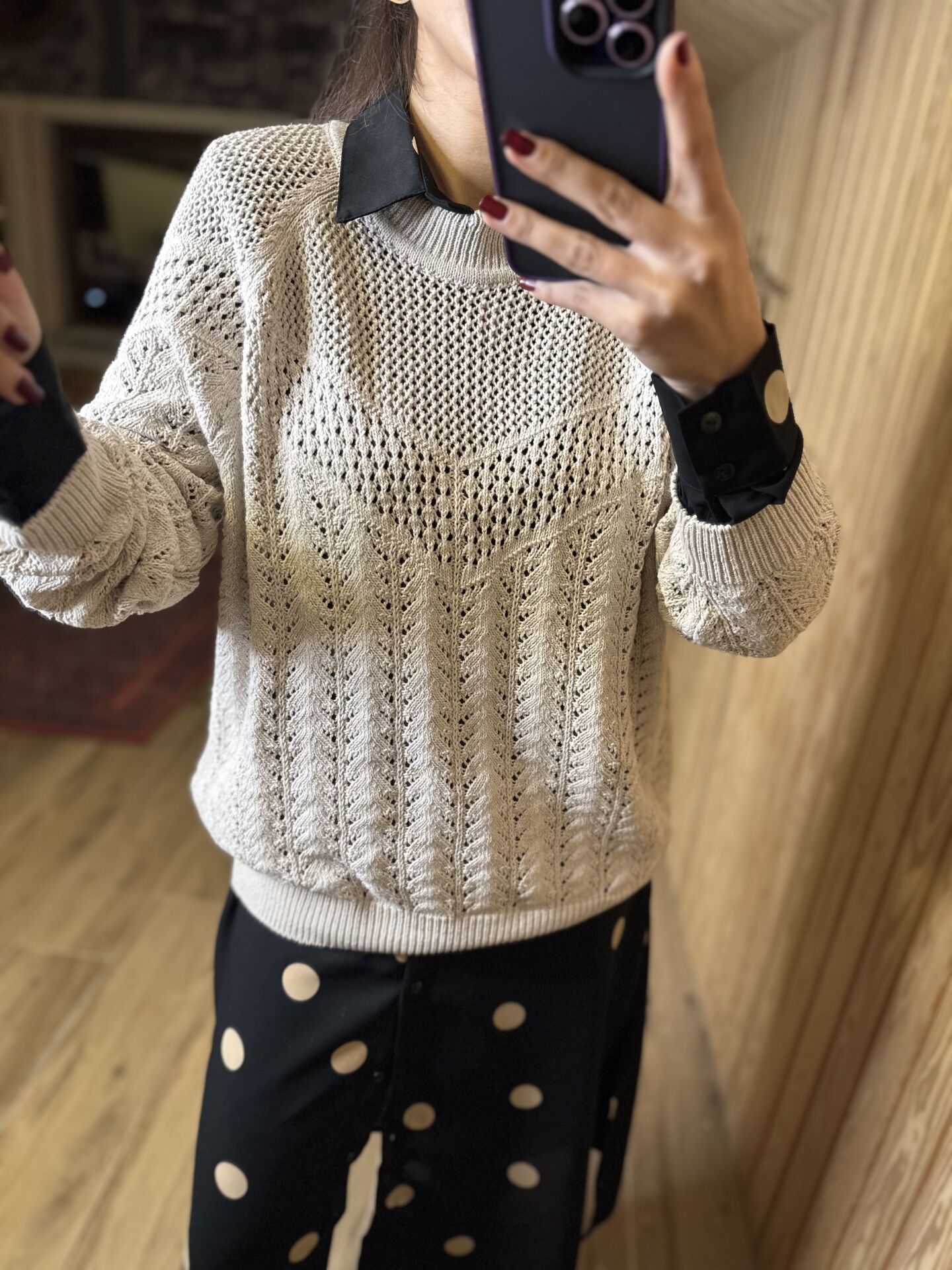 Orj brand stone knit sweater