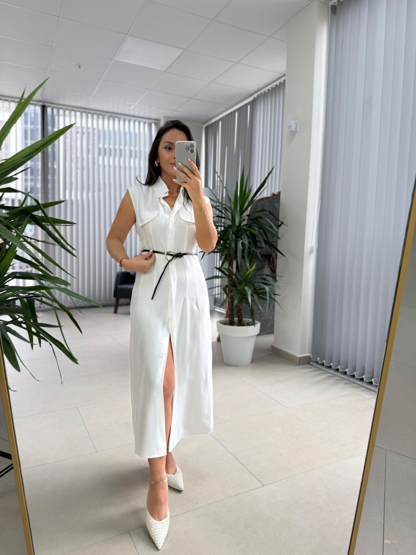 Fw 8130 Simba Tensel Kemerli Beyaz Elbise