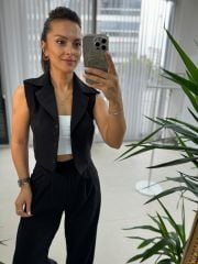 Art. Black Suit with Atlas Vest