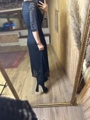 Short sleeve smocked lace dress