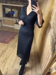 Short sleeve smocked lace dress