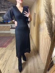 Short sleeve smocked lace dress