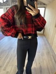 Brsk yırtmaçlı kumaş pantolon