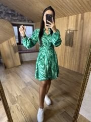My 3065 Green zebra shirt dress
