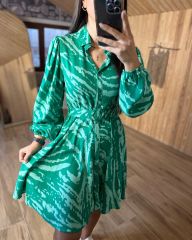 My 3065 Green zebra shirt dress
