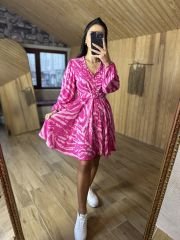 My 3065 Pink zebra shirt dress