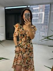 Mc 5762 kiremit Çiçekli Şifon